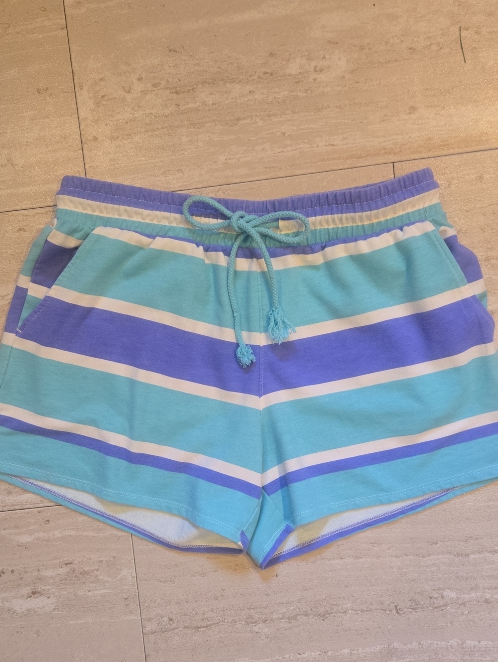 Wildfox Pool Stripes Drawstring Roadtrip Lounge Shorts